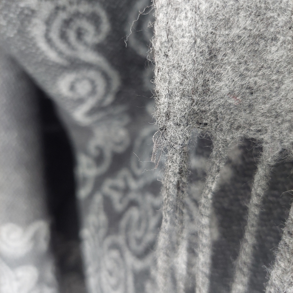 Fiori Di Firenze Gray Black Blanket Shawl Wrap, OS - Picture 8 of 8